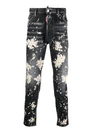 Dsquared2 paint splatter-print denim jeans - Schwarz