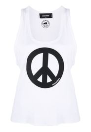 Dsquared2 peace-print cotton tank top - Weiß