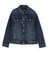 Dsquared2 Kids Jeansjacke mit Logo-Patch - Blau