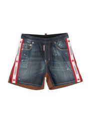 Dsquared2 Kids Shorts mit Farbklecks-Print - Blau