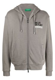 Dsquared2 logo print zip-up hoodie - Grau