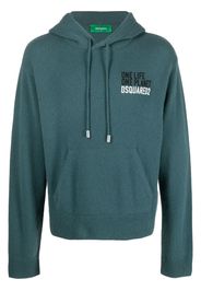 Dsquared2 embroidered-logo cashmere hoodie - Grün