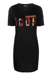 Dsquared2 Icon Sunset Palm T-Shirtkleid - Schwarz