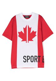 Dsquared2 Kids Sport Edtn.07 two-tone maple-leaf T-shirt - Rot