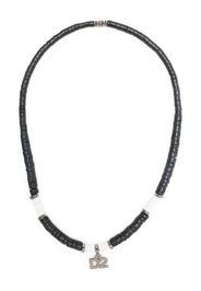 Dsquared2 beaded logo-charm necklace - Schwarz