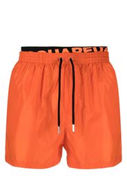 Dsquared2 double logo-waist swim shorts - Orange