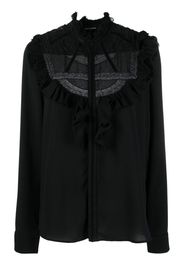 Dsquared2 ruffled long-sleeved blouse - Schwarz