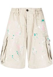Dsquared2 paint splatter cargo shorts - Nude