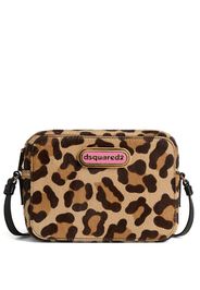 Dsquared2 logo-plaque leopard-print cross body bag - Nude