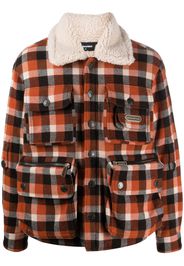 Dsquared2 check-print shearling jacket - Braun
