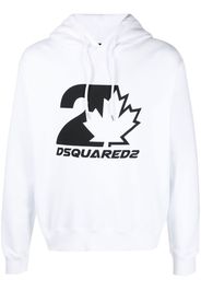 Dsquared2 logo-print drawstring hoodie - Weiß