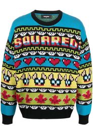 Dsquared2 jacquard crew neck jumper - Blau