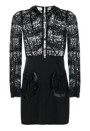 Dsquared2 logo-lace long-sleeve minidress - Schwarz