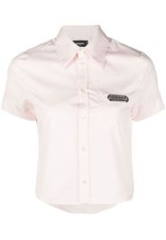 Dsquared2 cropped logo-patch shirt - Rosa