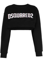 Dsquared2 logo-print cropped sweatshirt - Schwarz