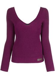 Dsquared2 logo-patch ribbed jumper - Violett