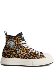 Dsquared2 leopard-print high-top sneakers - Schwarz