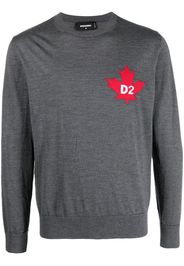 Dsquared2 maple leaf-motif jumper - Grau