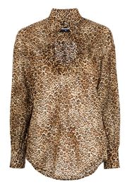 Dsquared2 leopard-print cut-out blouse - Braun