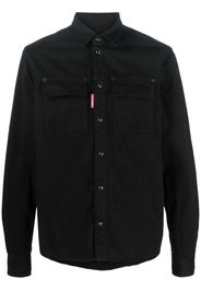 Dsquared2 Icon crystal-embellished denim shirt - Schwarz