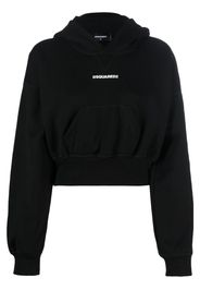 Dsquared2 logo-print attached-cap hoodie - Schwarz