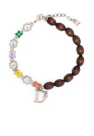Dsquared2 logo-charm crystal embellished bracelet - Braun