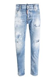 Dsquared2 Tapered-Jeans im Distressed-Look - Blau