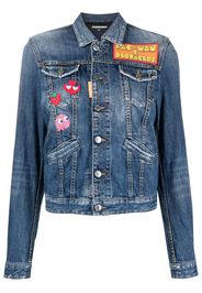 Dsquared2 Jeansjacke mit Logo-Print - Blau