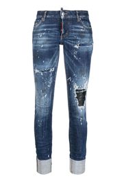 Dsquared2 Skinny-Jeans mit Farbklecksen - Blau