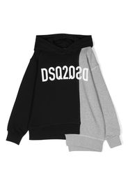 Dsquared2 Kids asymmetric logo-print hoodie - Schwarz