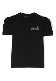 Dsquared2 Kids logo-print puff-sleeve T-shirt - Schwarz