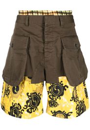 Dsquared2 layered-effect cotton shorts - Grün
