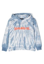 Dsquared2 Kids tie-dye logo-print hoodie - Blau