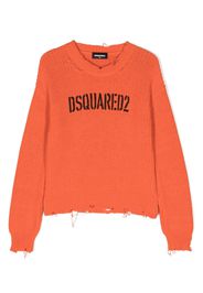 Dsquared2 Kids Strickoberteil mit Logo-Print - Orange