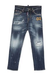 Dsquared2 Kids Straight-Leg-Jeans mit Logo-Print - Blau