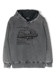 Dsquared2 Kids Hoodie im Distressed-Look - Grau