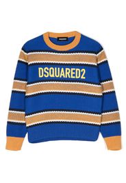 Dsquared2 Kids Gestrickter Pullover mit Streifen - Blau