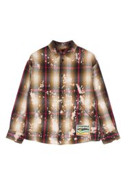 Dsquared2 Kids Kariertes Hemd mit Bleach-Effekt - Braun