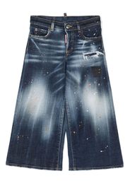 Dsquared2 Kids Wide-Leg-Jeans mit Farbklecksen - Blau