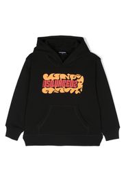Dsquared2 Kids logo-print cotton hoodie - Schwarz