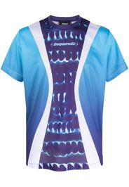 Dsquared2 graphic-print perforated T-shirt - Blau