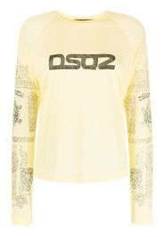 Dsquared2 logo-print long-sleeve top - Gelb