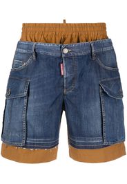 Dsquared2 layered-design denim shorts - Braun