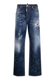 Dsquared2 paint splatter-detail washed denim jeans - Blau