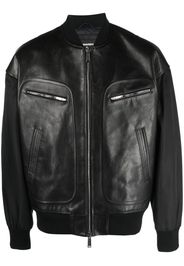 Dsquared2 logo-patch panelled bomber jacket - Schwarz