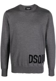 Dsquared2 logo-intarsia crew-neck sweater - Grau