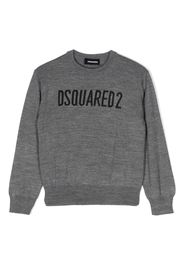 Dsquared2 Kids logo-intarsia crew-neck jumper - Grau