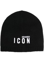 Dsquared2 logo-embroidered wool beanie - Schwarz
