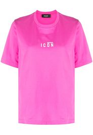 Dsquared2 Cropped-T-Shirt mit Logo - Rosa