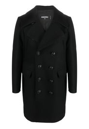 Dsquared2 logo-button double-breasted coat - Schwarz